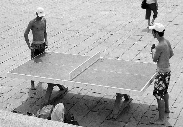 Table tennis, Barcelona, Spain