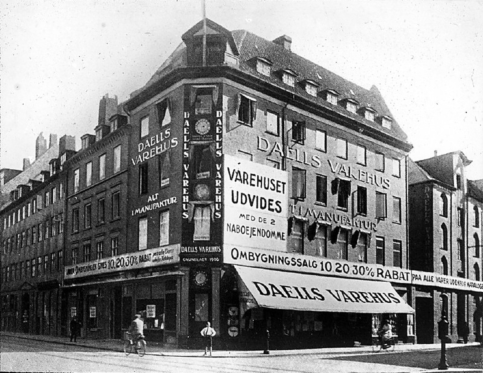 Gammel foto af Daells Varehus fra før det blev moderniseret